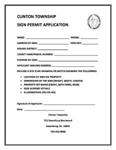 Sign Permit Application Form