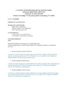 8.15.2022 Special Meeting Minutes